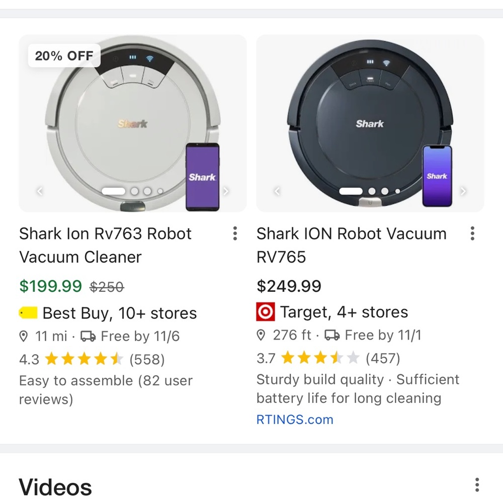 Shark ION Robot Vacuum RV765
